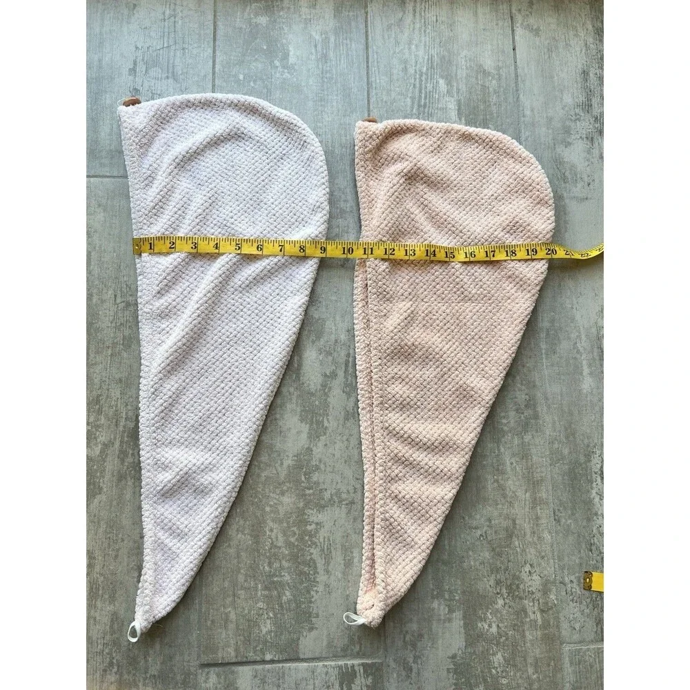 Set of 2 Pink Ultra-Absorbent Microfiber Twist Turban Hair Towel Wrap Quick Dry